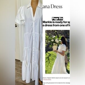 LIKE NEW Brochu Walker WHITE Havana Midi Dress Sz MEDIUM